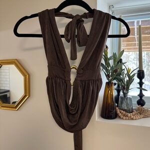 Backless Halter Neck Going Out Top